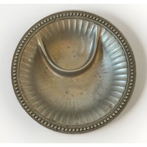 Classic Wilton Armetale Pewter Flutes & Pearls Chip and Dip Bowl 11"